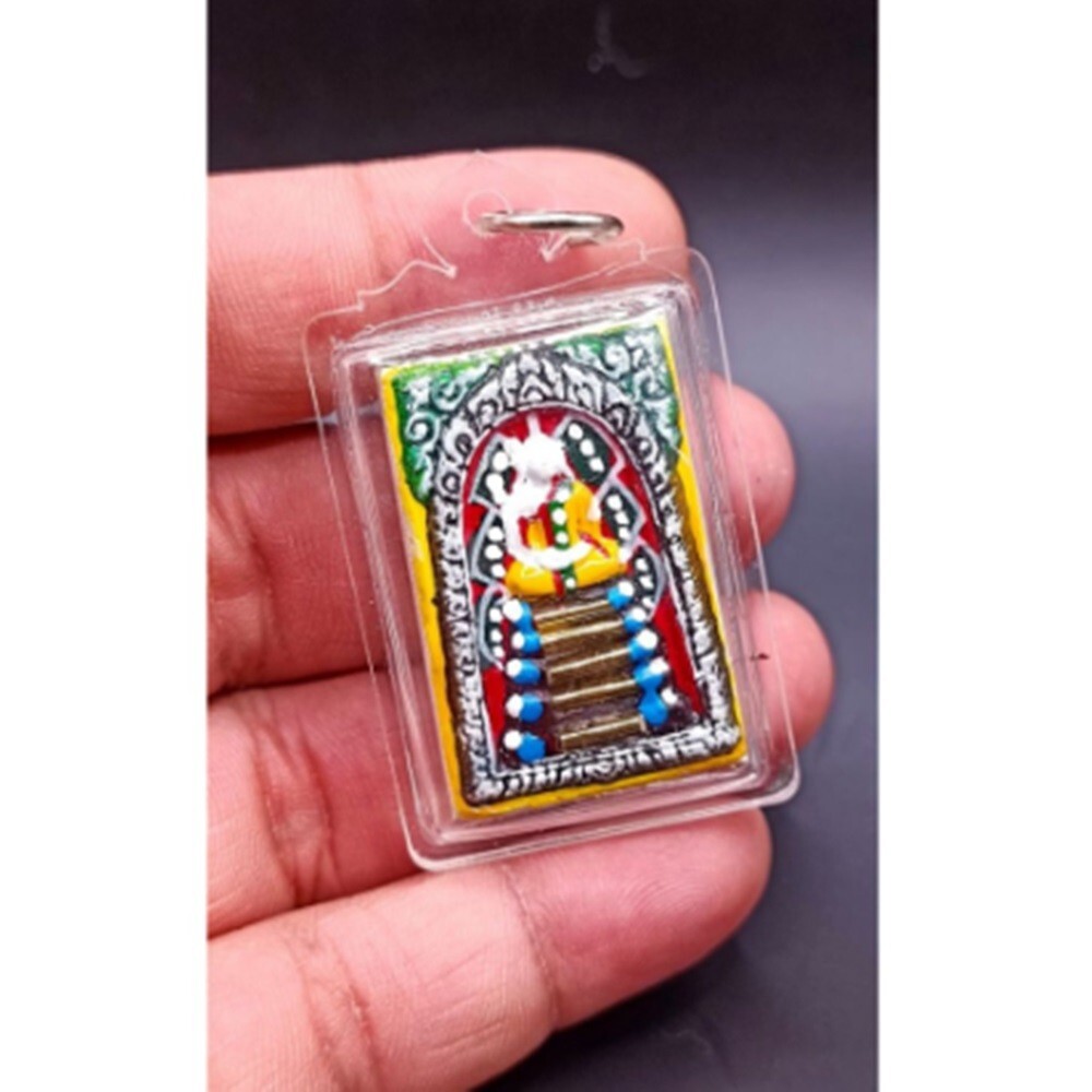 Amulet Thai Buddha Pendant Somdej color 19 Takrut LP koon Plastic