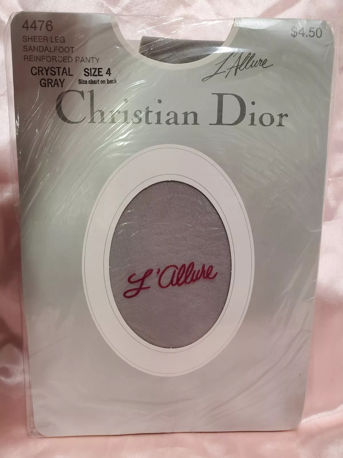 Culotte soyeuse vintage Christian Dior taille 4 gris cristal 4476 signature CD