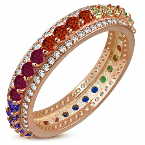 Bagues fantaisie rose argent sterling