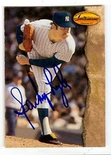 Sparky Lyle autographed baseball card (New York Yankees) 1994 TWC #60