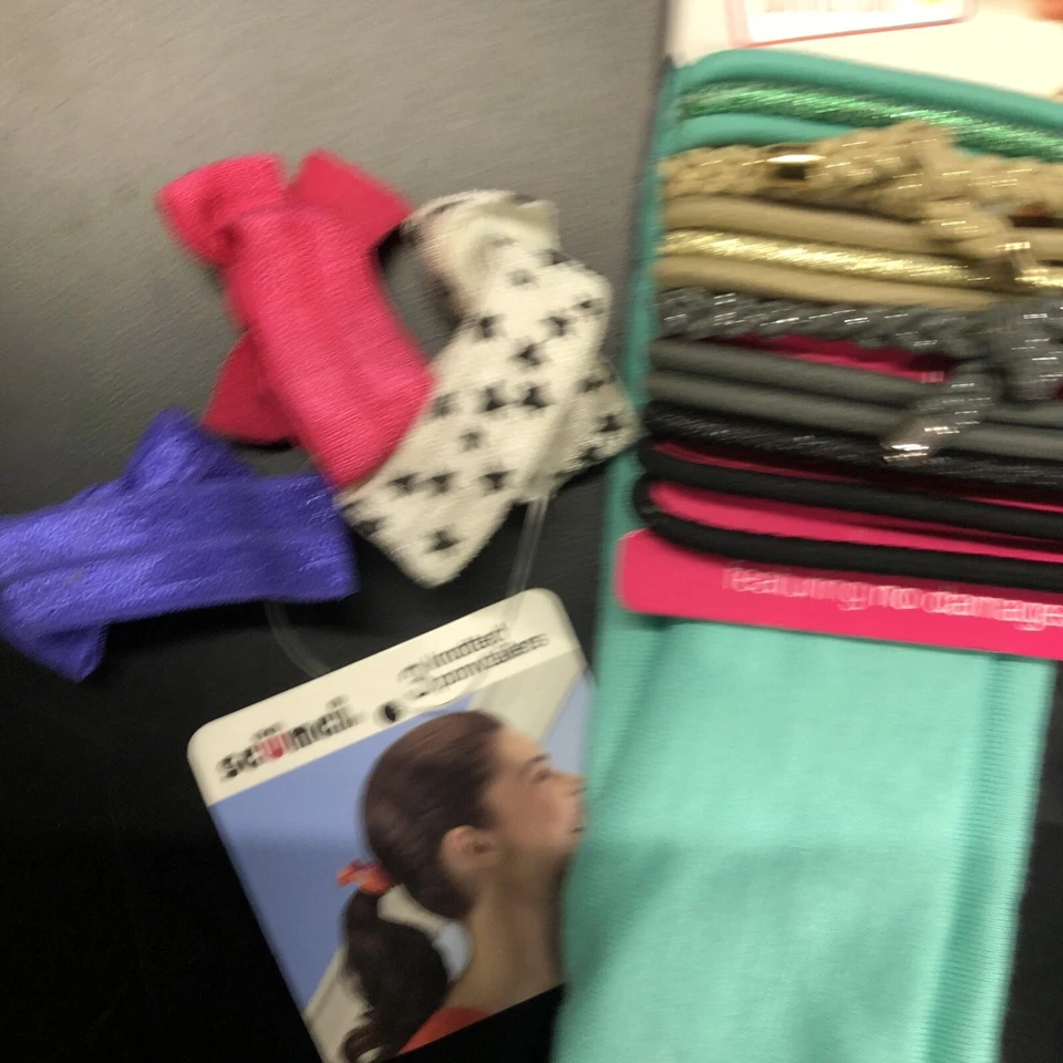 Lote de 4 soportes elásticos y diadema para el cuidado del cabello Scunci: verano elegantes cola de caballo Foto 2 de 4