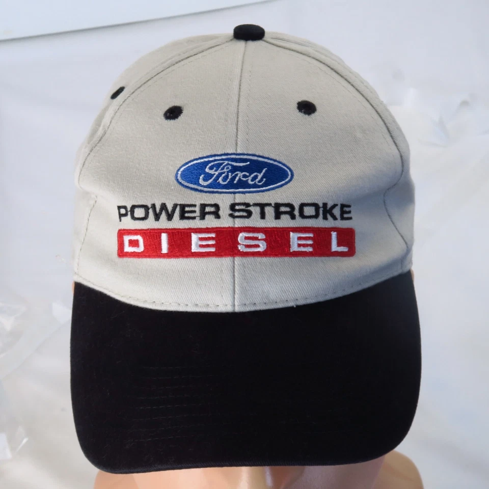 Gorra Ford Power Stroke diésel beige negra con correa para camiones desgastados F-150 Foto 2 de 4