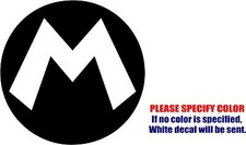 Vinyl Decal Sticker - Mario M Super Car Truck Bumper Window Laptop JDM Fun 9"