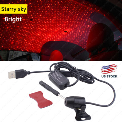 Romatic USB Car Atmosphere Lamp Starry Sky Interior Ambient Star Light USA STOCK