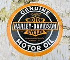 VINTAGE GENUINE HARLEY-DAVIDSON MOTORCYCLES GENUINE MOTOR OIL PORCELAIN GAS SIGN