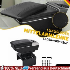 Schwarz Auto Universal Mittelarmlehne mit Staufach Armlehne Kunstleder Schrauben