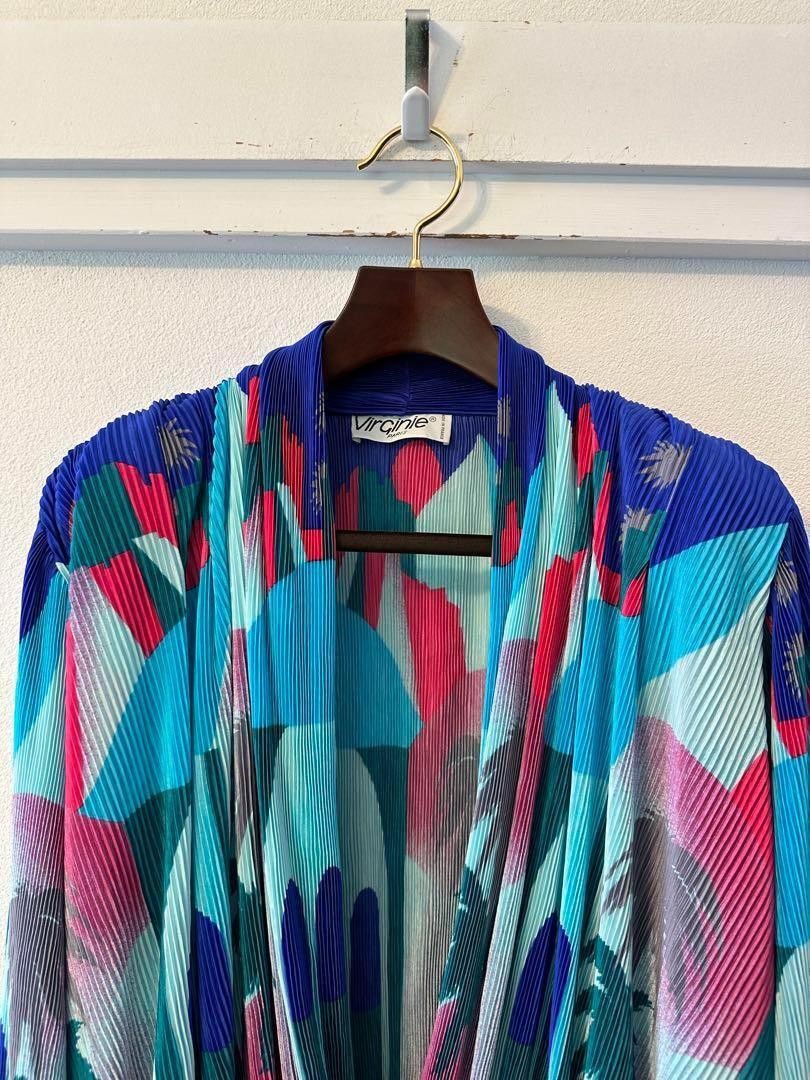 USED VIRGINIE PARIS 80S PLEATS PATTERN JACKET GOOD M-91E5 | eBay