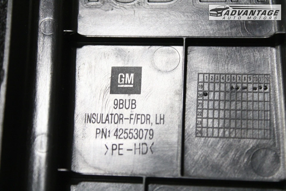2020-2025 BUICK ENCORE GX TAMPA ISOLANTE TRASEIRA PARA-LAMA DIANTEIRO ESQUERDO DO MOTORISTA FABRICANTE DE EQUIPAMENTO ORIGINAL - Imagem 4 de 4