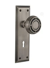 Nostalgic WarehouseMission Solid Brass Single Dummy Door Knob with New York...