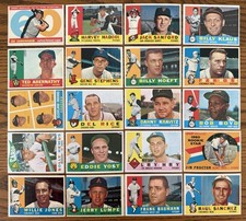 1960 Topps Baseball Lot Of 20, Hi# Joe Cunningham AS, Harvey Haddix, Vgex-Ex