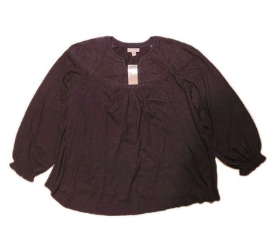 Style&Co Plus Women's Black 1X Long Sleeve Lace Top Brand New With Tags 