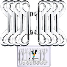 Eight Piece Set Of Double Ended Bolt Snap Hooks 3.5 Inches Heavy Duty Zinc