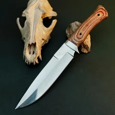 Gift-Ready 12" Damascus / Steel Knife Full Tang Hunt it Hunt + Leather Sheath