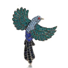 Luxury Blue Bird  Brooch Rhinestone Animal Pin Spring Summer Jewelry Gift Women