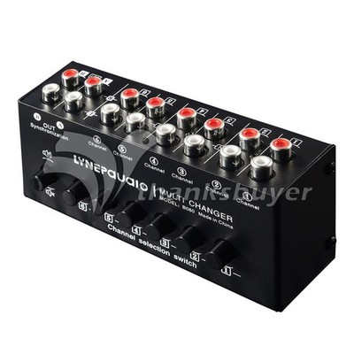 B080 6-IN 2-OUT Audio Switcher RCA Signal Source Selection Switcher Plug & Play