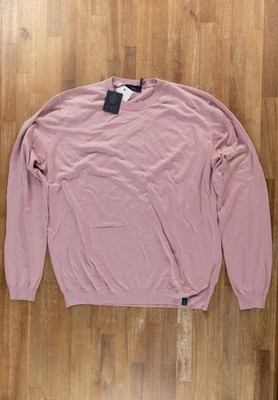 (NO CUSTOMS TAX) FAY Italy pink knit cotton crewneck sweater Size XXL authentic