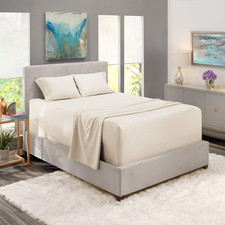 Luxury 800 Thread Count King Bed Sheet Set - Deep Pocket, Ivory, Cooling
