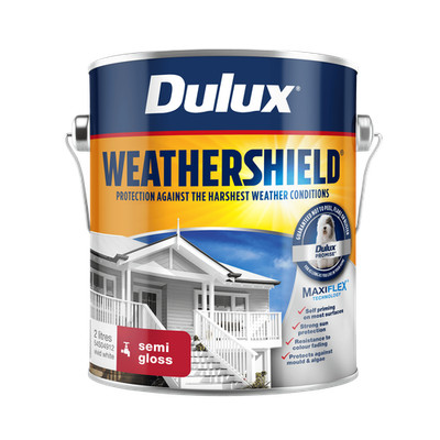 Dulux 2L Vivid White Semi Gloss Weathershield Exterior Paint