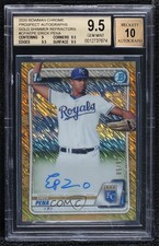 2020 Bowman Chrome Gold Shimmer Refractor 15/50 Erick Pena BGS 9.5 Auto uk2