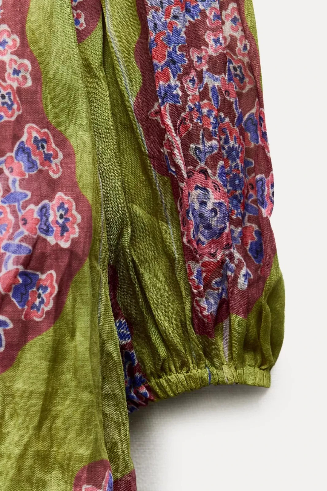 ZARA ZW COLLECTION  OVERSIZE PRINTED RAMIE BLOUSE ~ XSmall image 9