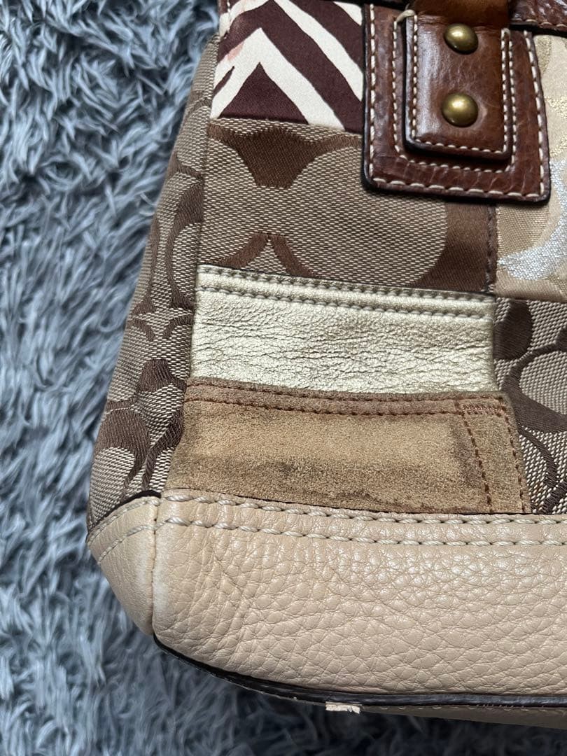 Coach Suede Patchwork Turnlock Bag Multi Color Ze… - image 22