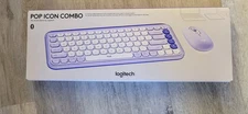 Logitech Pop Keys Mechanical Wireless Keyboard Mouse Set Daydream Purple Mint