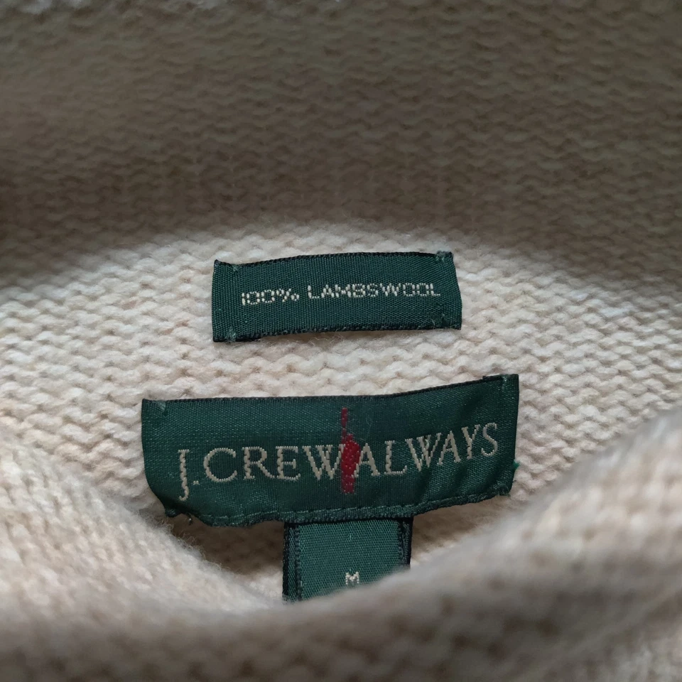 Suéter Pullover Vintage J Crew Always Oarsman Lana Cordero Brezo Crema Para Hombre M Foto 2 de 4