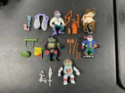 Vintage 80s 90s Teenage Mutant Ninja Turtles Action Figure Lot Complete
