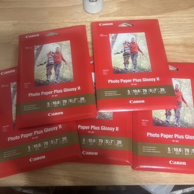 Canon Photo Paper Plus Glossy II 5x7 PP-301 20 Sheets Each 100 Total NEW Sealed