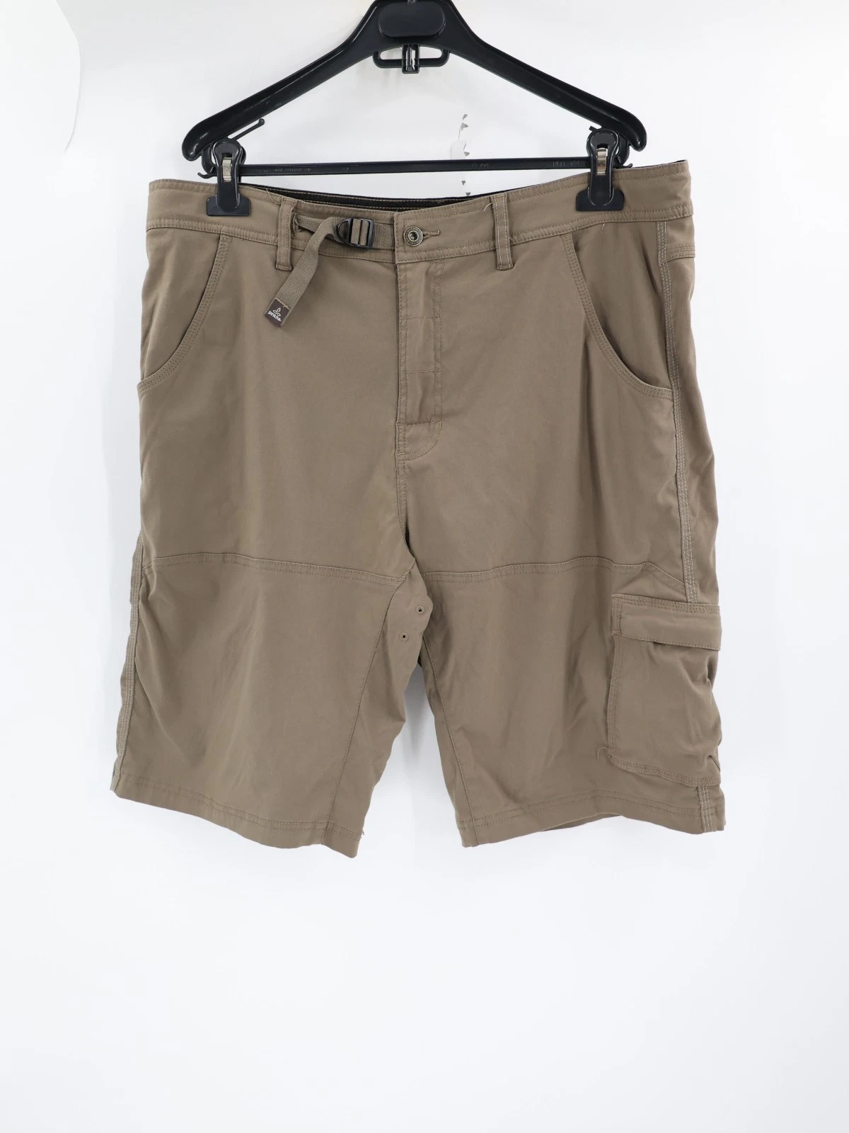 Prana Zion Shorts Mens 38 12” Inseam Stretch Nylon Pockets Hiking Outdoor belted
