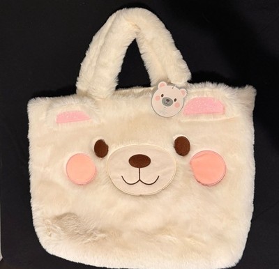 Kawaii The Plush Bear Sweetheart Tote /Bag Super Cute LARGE BAG - Soft Plush!