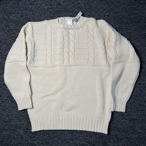 Yohji Yamamoto Pour Homme, VTG Yohji Yamamoto Pour Homme 1990’s Cream Knit Sweater Wool Medium (never worn)