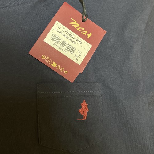 Marlboro Classics Pocket Logo T-Shirt Navy Crew Neck Slim Fit XL Pit To Pit 22” - Picture 4 of 7