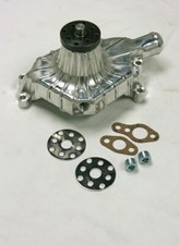 Small Block Chevy Polished Aluminum Ribbed Finned High Volume Short Water Pump