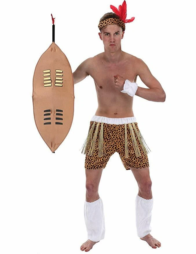  Disfraz de líder de la tribu zulú africana alrededor del mundo  hawaiano para hombre, disfraz de fiesta hula hawaiana, talla M-XL (XL) :  Juguetes y Juegos