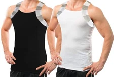 Different Touch 2 Pack Men Square Cut Two Tone Trim Tank Top