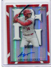 2021 Leaf Perfect Game All American Autographs Red Adonys Guzman Auto 4/5