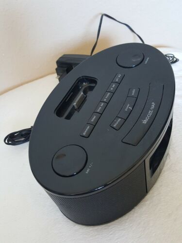 Homedics Black Alarm, FM Radio, ipod Player, Snooze Nap Big Numbers Display - Picture 3 of 7