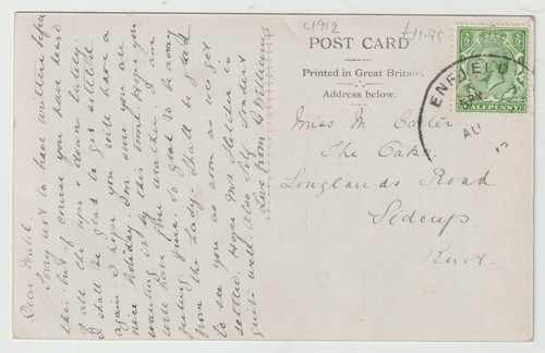 c.1912 ROSE & CROWN ENFIELD STREET SCENE RP & SKELETON CANCEL - MIDDLESEX PPC - Picture 2 of 2