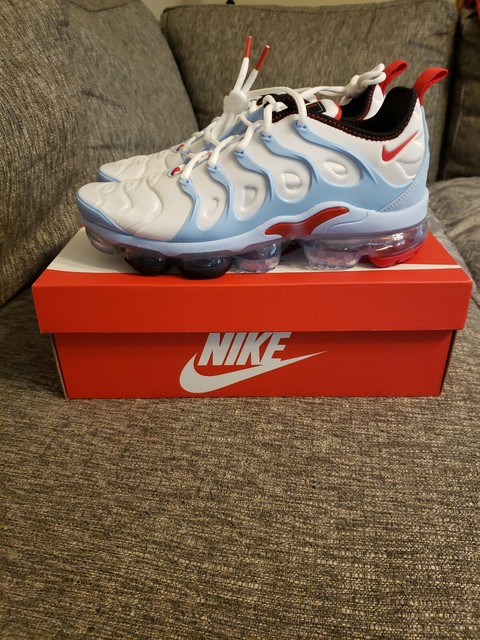 Nike Air Vapormax Plus White University Red CW6974-100 Menâs Size 9.5 NEW IN BOX | eBay