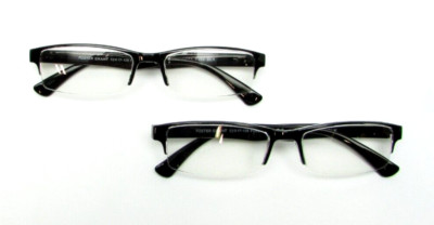 2 Pack Foster Grant Half Rim Reading Glasses PETE BLK 52/17-138 - Choose Diopter