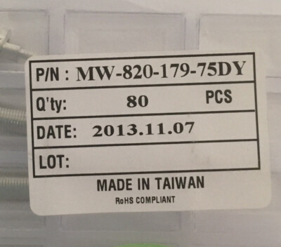 Lot of 10 MW-820-179-75DY Millimeter Wave Technologies RF Connectors