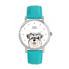 Toff London TLWS-65178 Ladies Grey Miniature Schnauzer Dog Head Watch