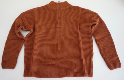 EVALESS WOMEN'S 1/4 ZIP PULLOVER W/ MOCK NECK MEDIUM BURNT ORANGE NWT! READ AD