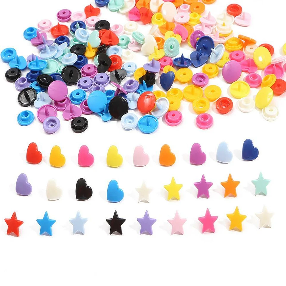 Heart Snaps Plastic Decorative Buttons Clothes Snap Fasteners Clothing - Image 4 of 4