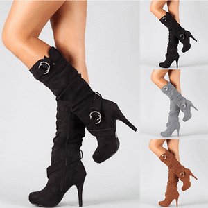 wide high heel boots