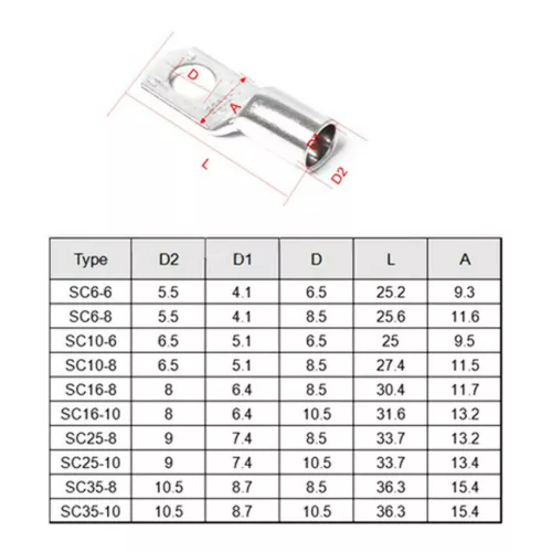 140 Stck. Auto Kupfer Lug Ring Terminals Kabel Elektrischer Draht Crimp Verbinder Kit - Bild 14 von 15