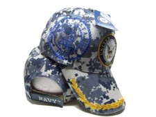 U.S. Navy Emblem Blue Digital Camo Shadow Hat OFFICIALLY LICENSED BY THE US NAVY