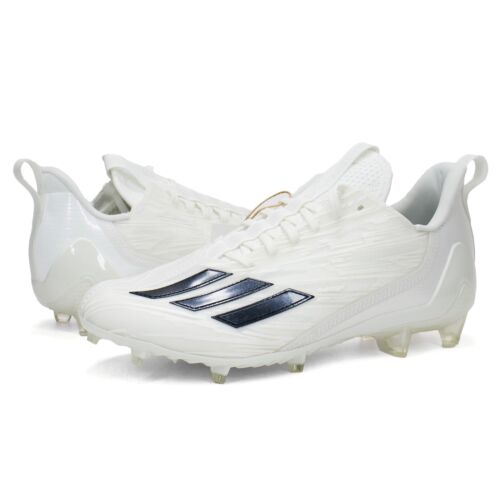 Mens Football Cleats ADIDAS ADIZERO FOOTBALL CLEATS White Black Boots - Afbeelding 1 van 6