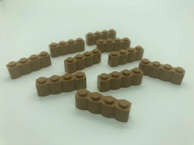 Lego (c) 10 1x4 Palisadenstein - 30137 - nougat medium - 1x4 brick - brown